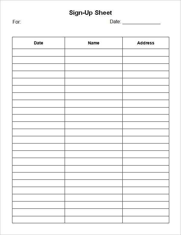 free signup sheets   April.onthemarch.co