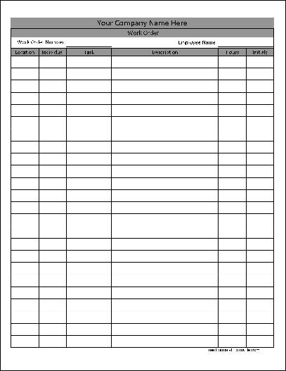 work order request form template work request templates 