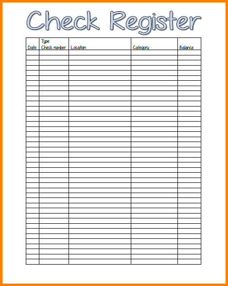 Free Printable Check Register Full Page Printable Check Register 
