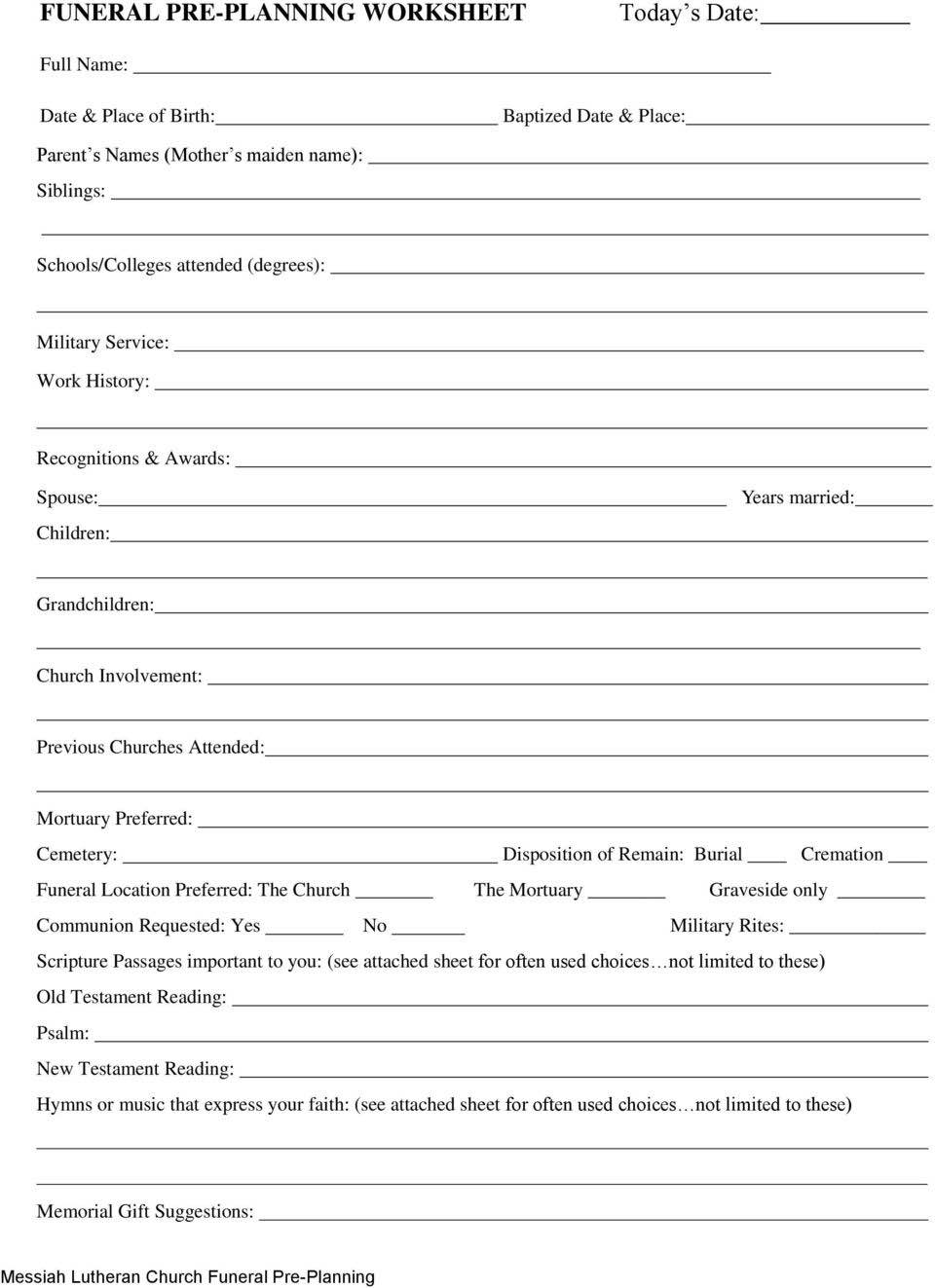 Free Printable Funeral Program Planner | Funeral Program Templates 