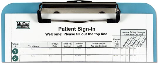 Blue 8.5x11 HIPAA Compliant Privacy Sign In Sheets For Doctors 