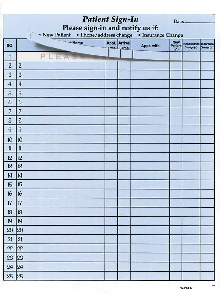 HIPAA Patient Sign In Sheets   Low Prices on HIPAA Sign In Sheets
