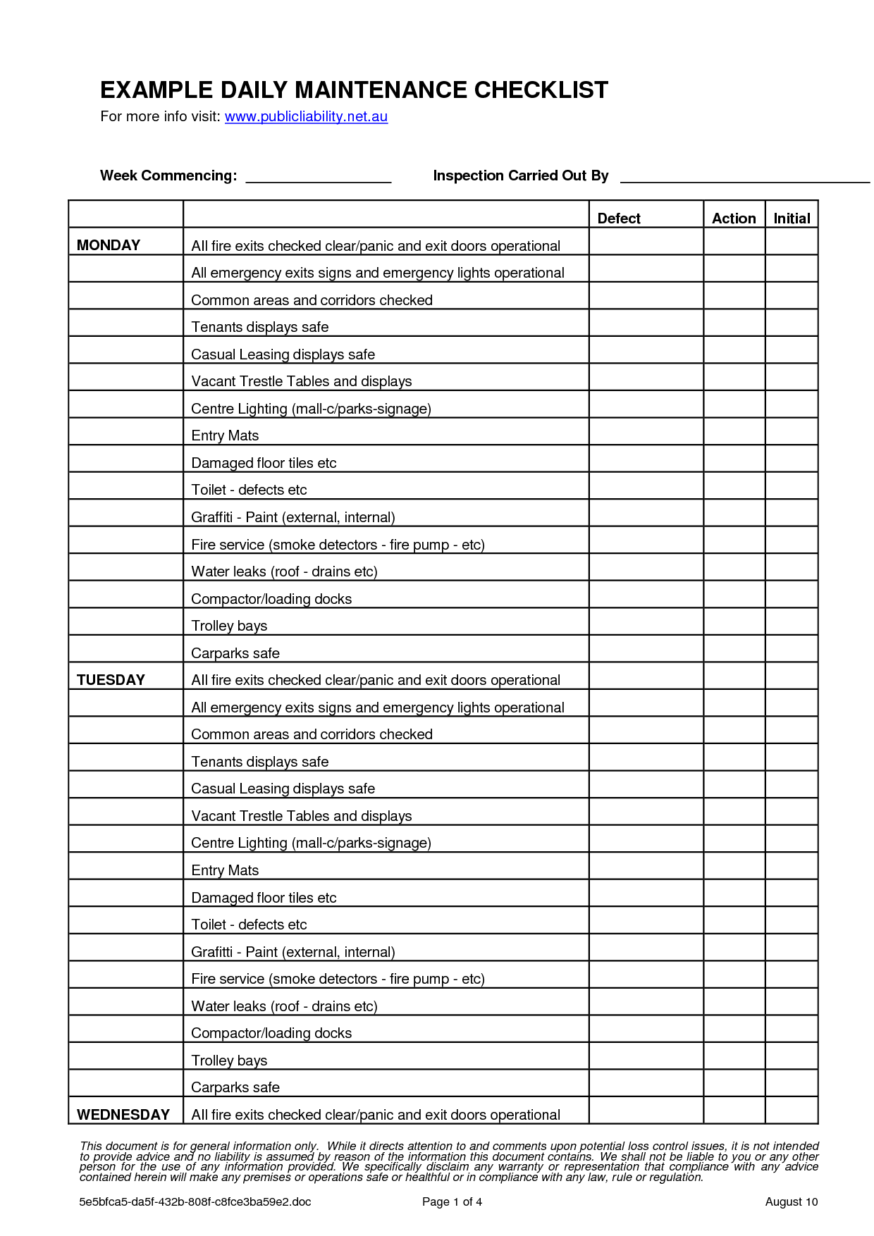 facility-maintenance-checklist-template-professionally-designed-templates