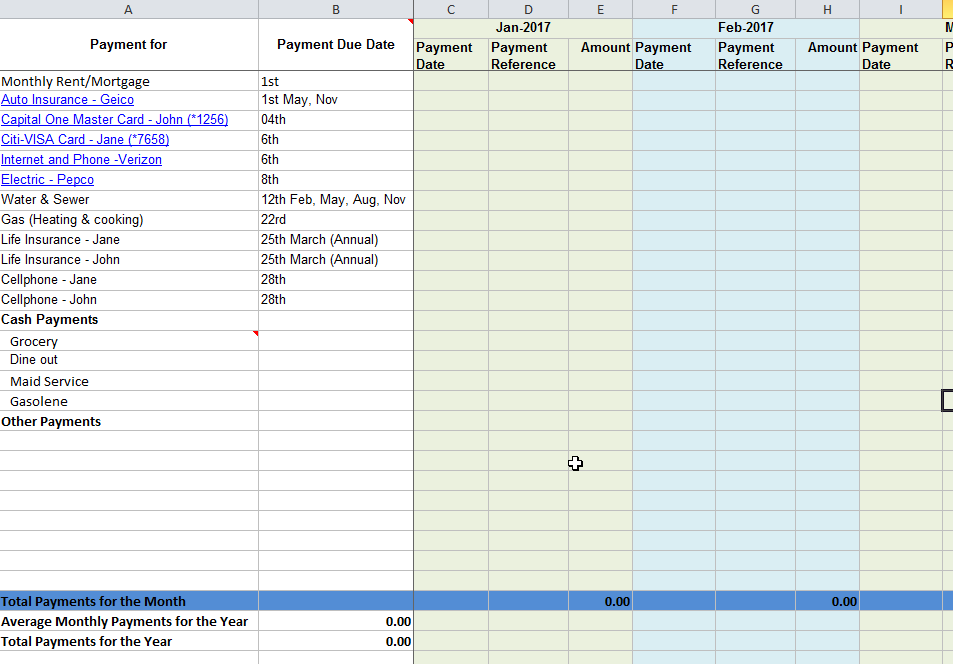 how to keep track of payments received excel   Gecce.tackletarts.co