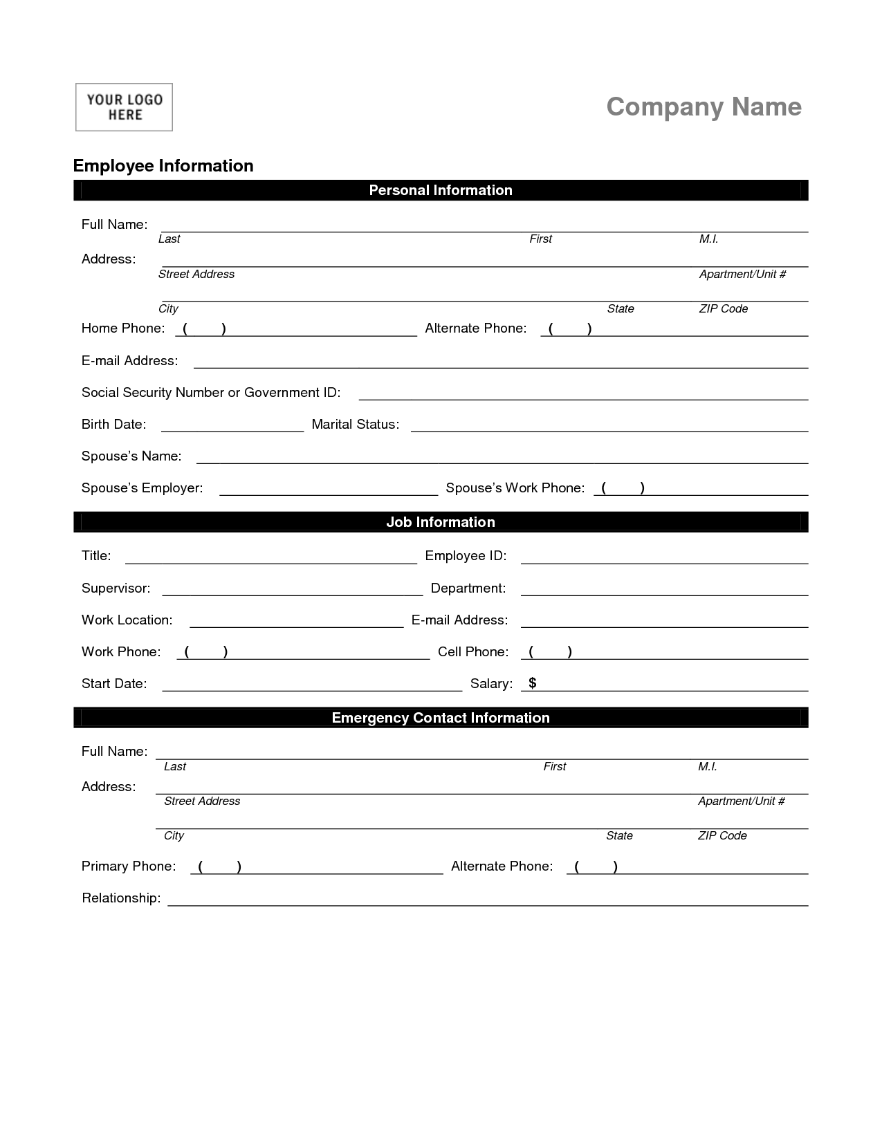 Basic Information Form Template Filename – down town ken more