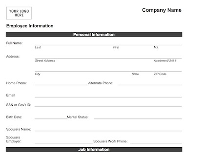 employee personal information form template   April.onthemarch.co