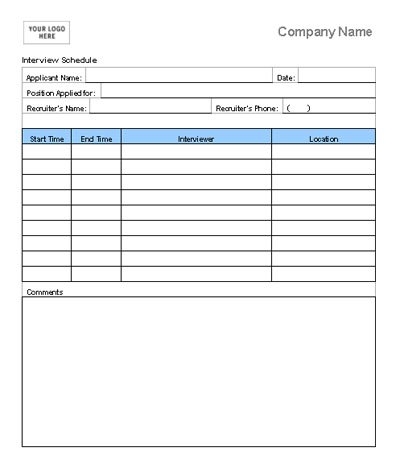 template for interview schedule   Boat.jeremyeaton.co