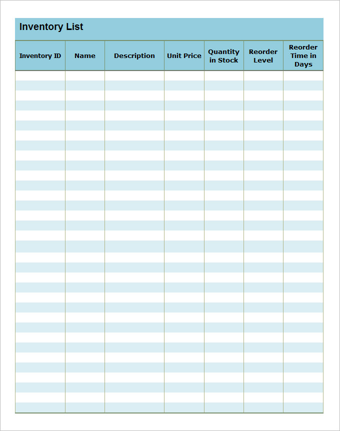Inventory Checklist Template   24+ Free Word, PDF Documents 