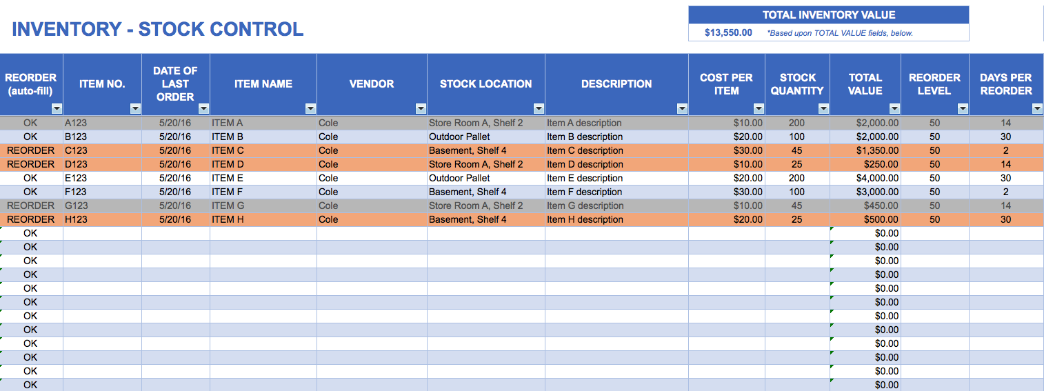 Free Excel Inventory Templates Free Excel Inventory Templates