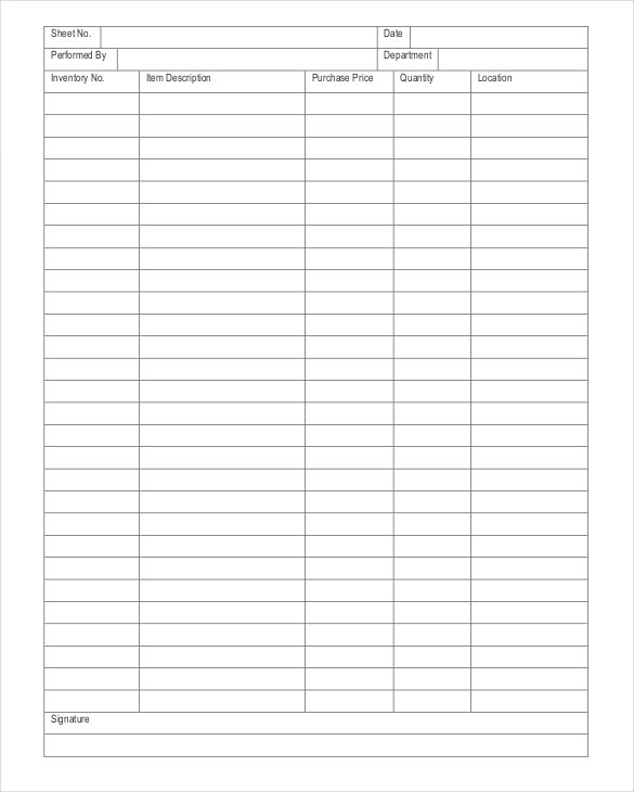 free printable inventory sheets | Here is a preview of the 