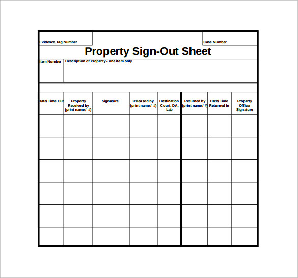Free Truck Inventory Sign Out Sheet | Templates at 