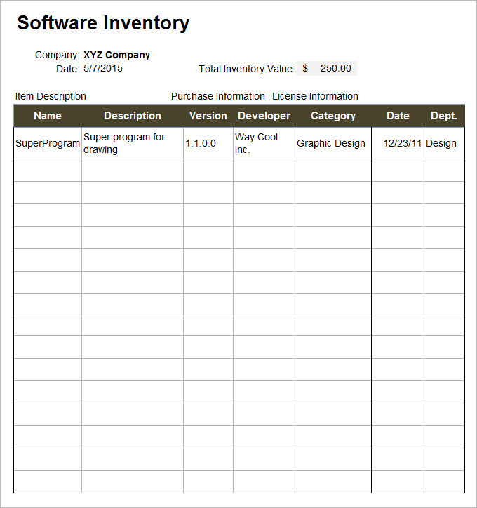 IT Inventory Template   15 Free Word, Excel Documents Download 