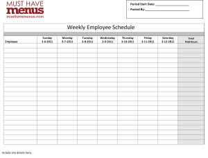 restaurant schedules templates   Tier.brianhenry.co