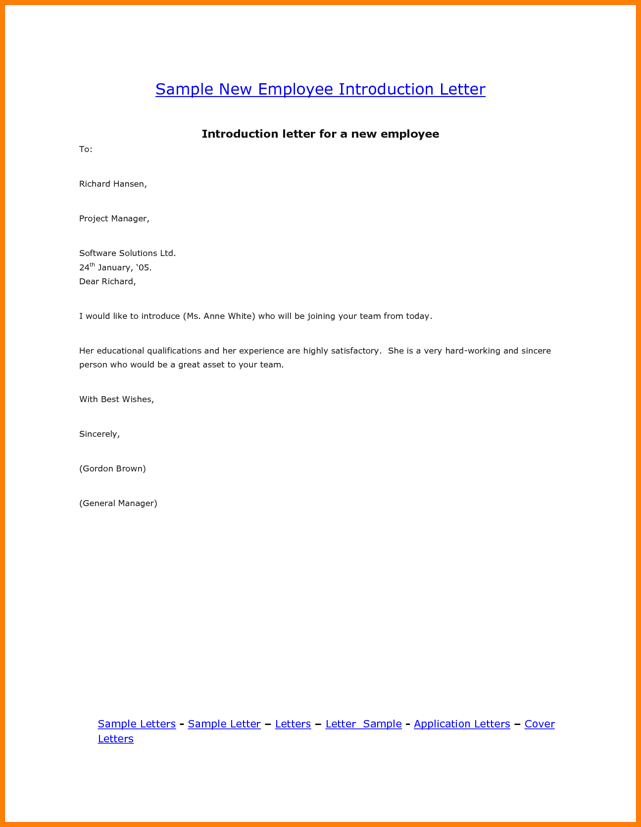 New Employee Introduction Template