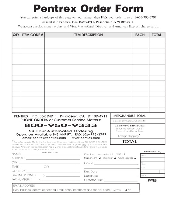 sample of order forms   Boat.jeremyeaton.co