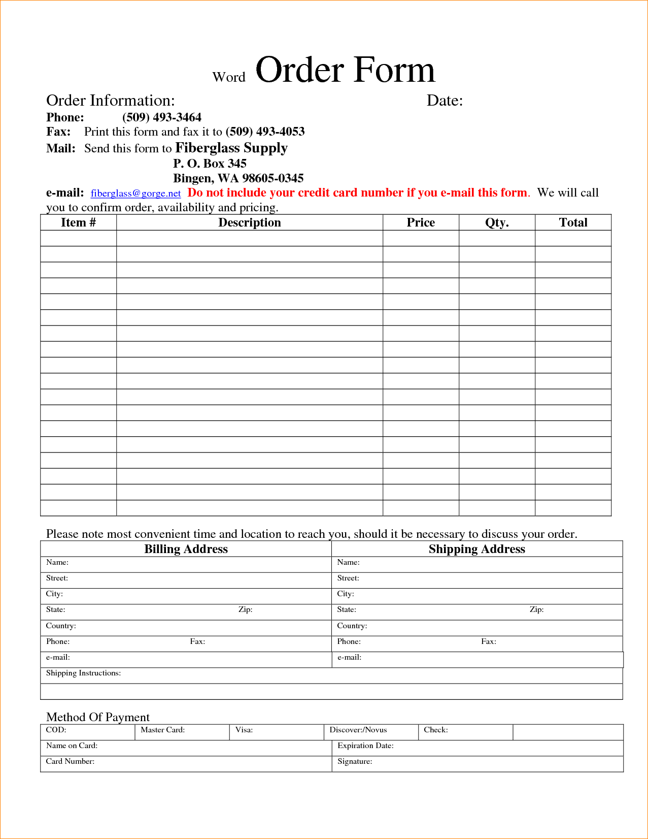 word order form templates   Boat.jeremyeaton.co