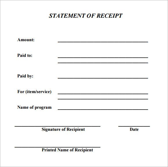 ACKNOWLEDGEMENT OF Payment Receipt , The Proper Receipt Format for 