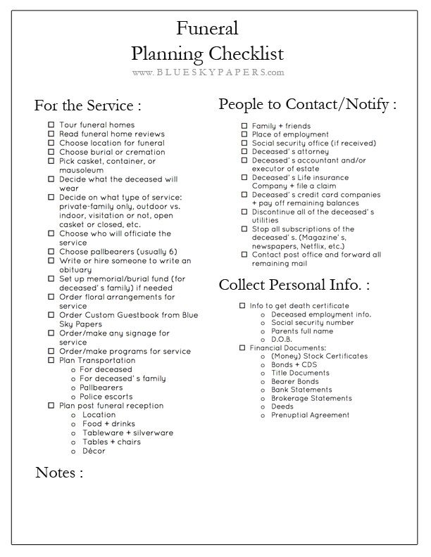 How to Plan a Funeral + Free Funeral Planning Checklist Download 