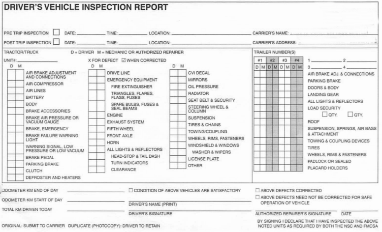 How to Fill Out the CDL Pre trip Inspection Form | Pre Trip 