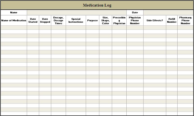 medication log sheets   Kleo.beachfix.co