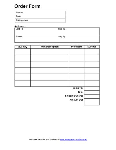 Sales Order Form | Pinterest | Order form, Free printable and Free