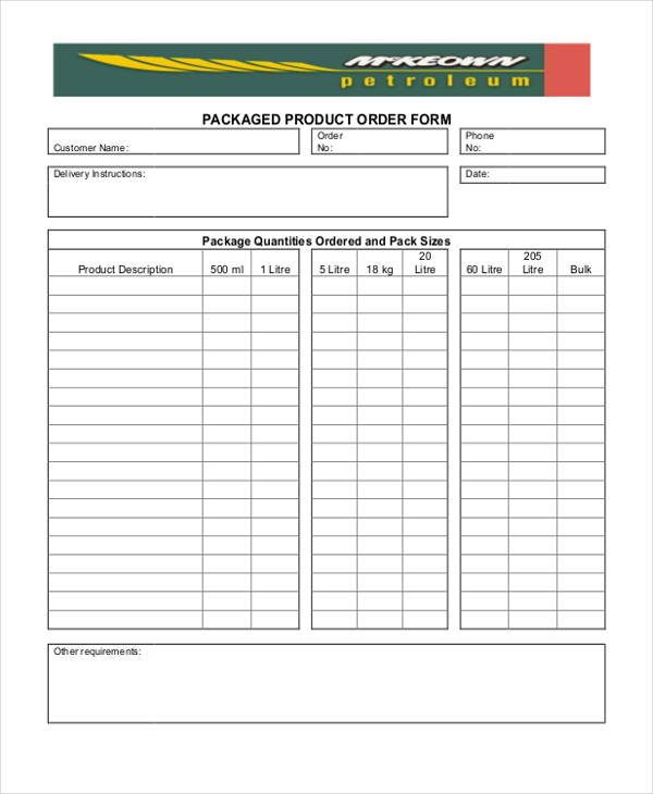 9 Product Order Templates   Free Sample, Example Format Download 