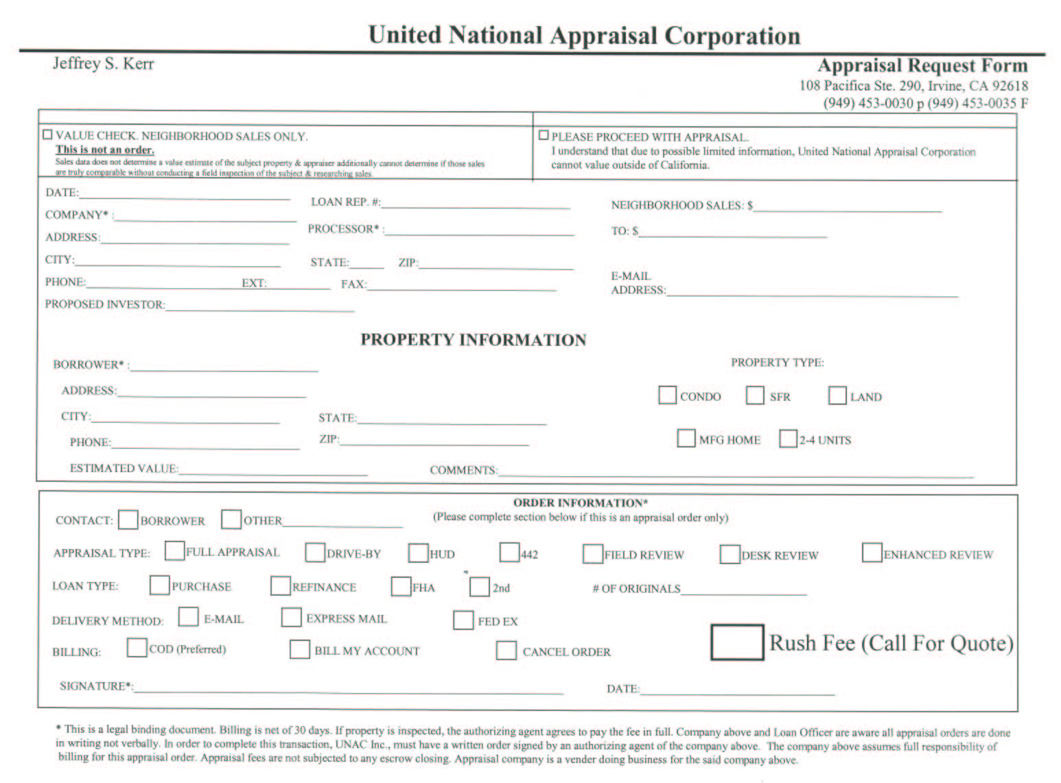 Real estate appraisal services offered by United National 