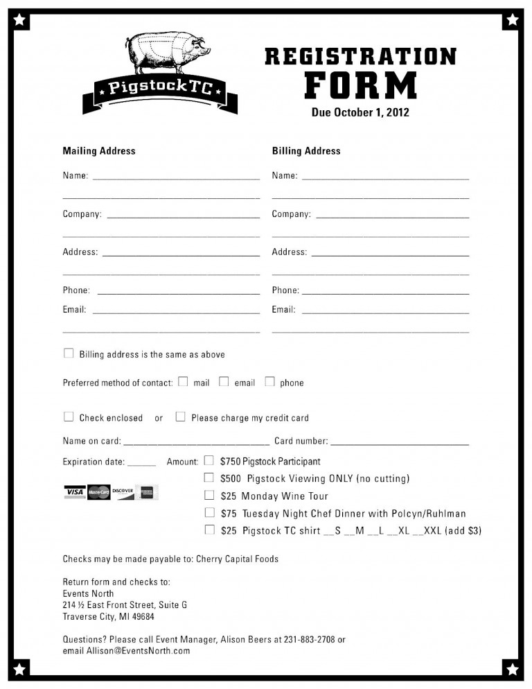 Registration Form Template Free Download Pdf