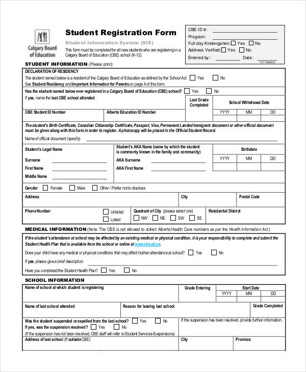 Registration Form Template   9+ Free PDF, Word Documents Download 