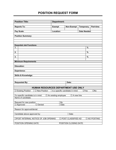 staffing request form template position request form template 