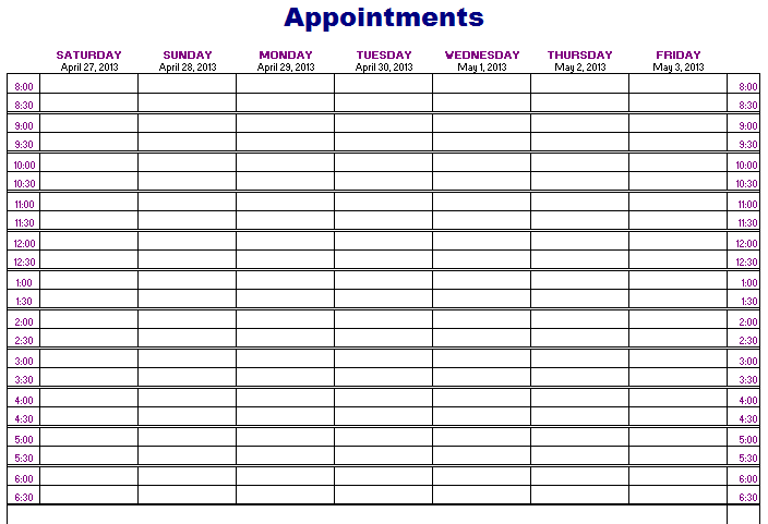 daily appointment sheet printable   Boat.jeremyeaton.co
