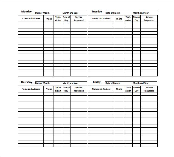7 day appointment book template   Boat.jeremyeaton.co