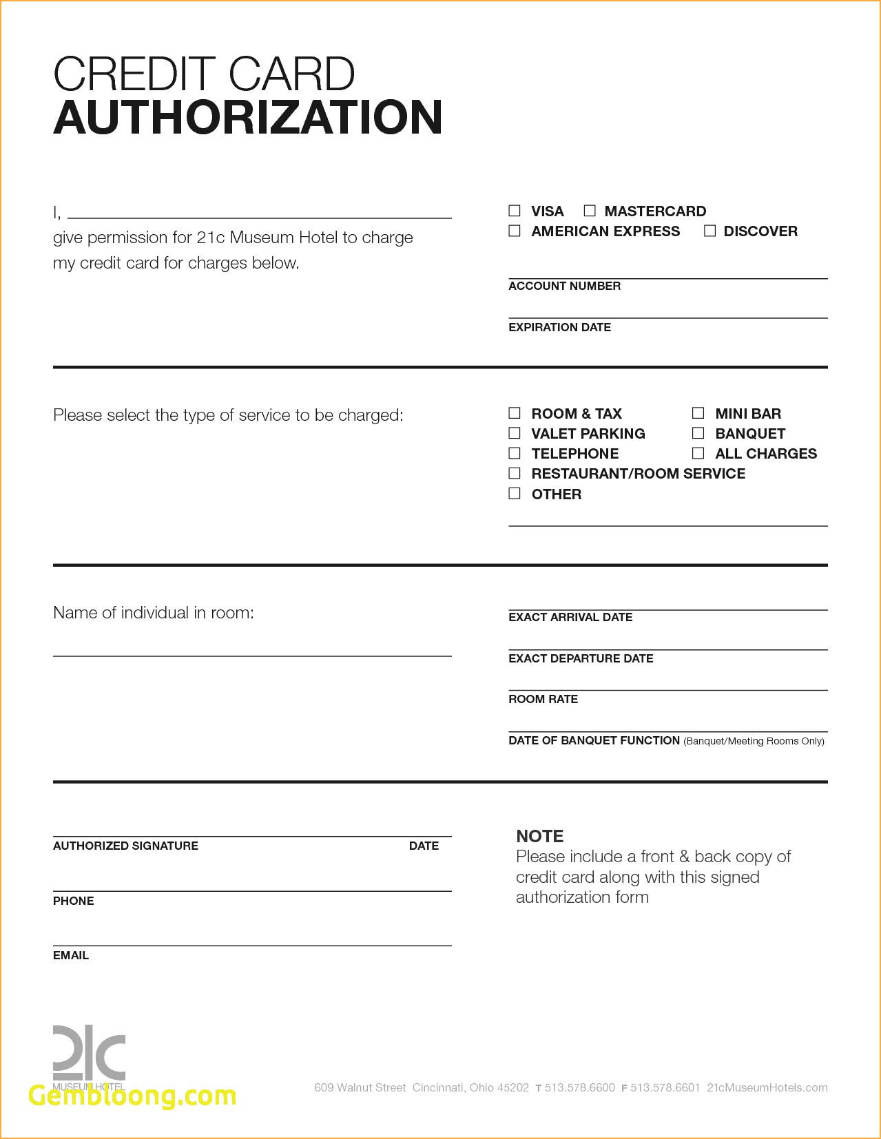 sample credit card authorization form template credit card 