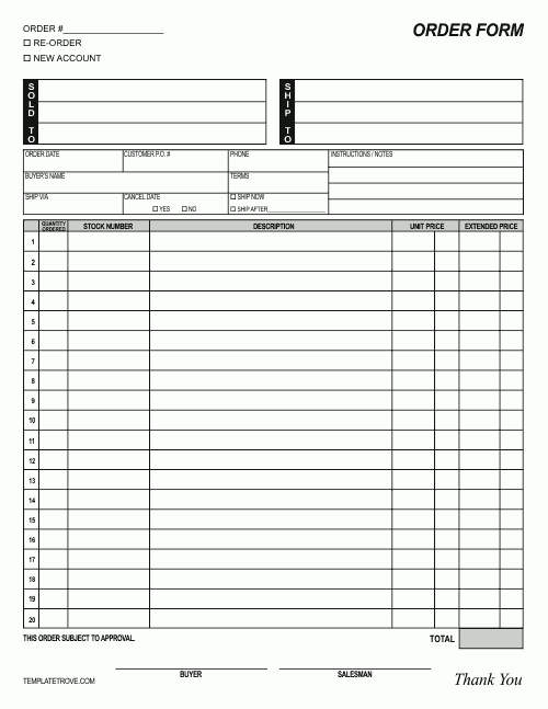11+ Sample order form templates   Word Excel PDF Formats