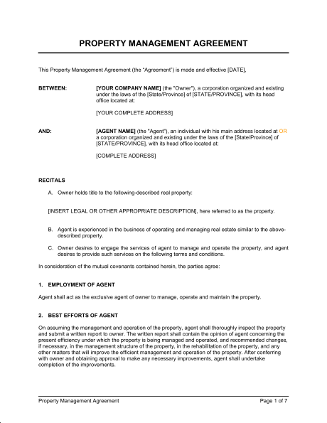 property damage payment agreement template property management 