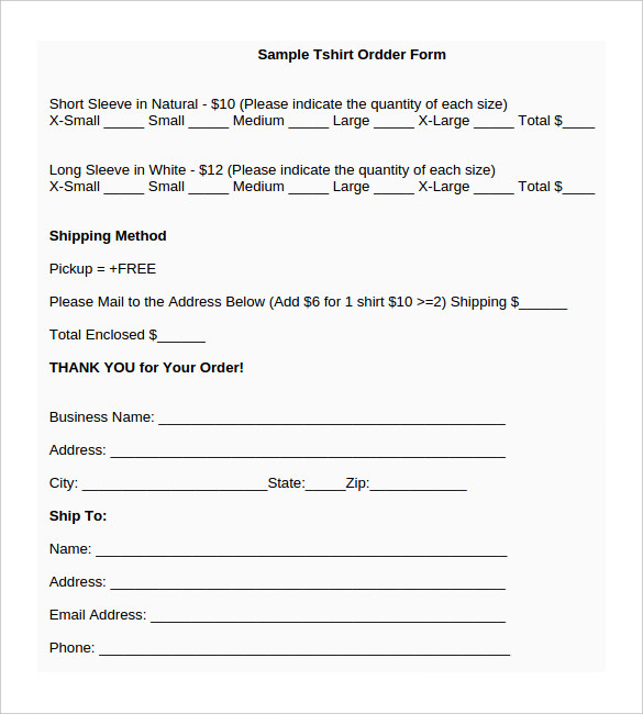sample t shirt order form template t shirt order form template 26 