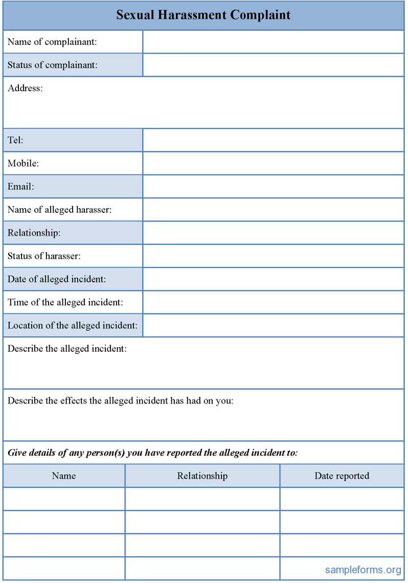 Official Complaint Form Templates for WORD | Formal Word Templates