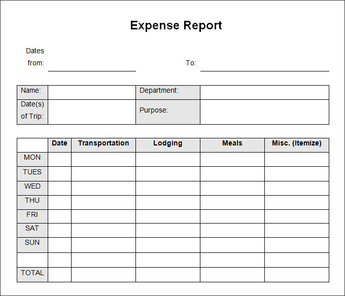 Free Google Business Templates Monthly Expense Report 