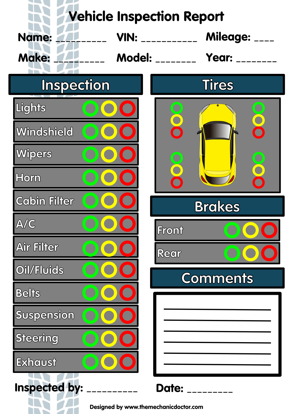 Vehicle Inspection Form Template | beneficialholdings.info Vehicle Inspection Form Template | beneficialholdings.info