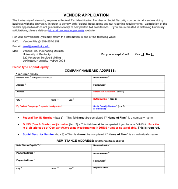vendor registration form template vendor registration form 