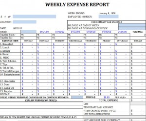 Weekly Expense Report Sheet | Weekly Expense Sheet