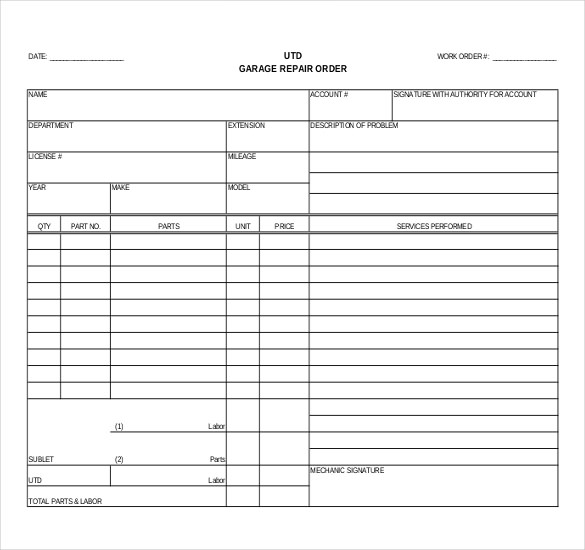 work order template free downloads   Boat.jeremyeaton.co