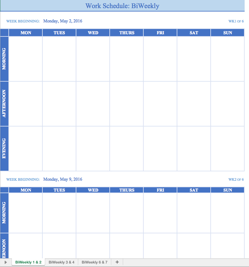 download work schedule template   Tier.brianhenry.co