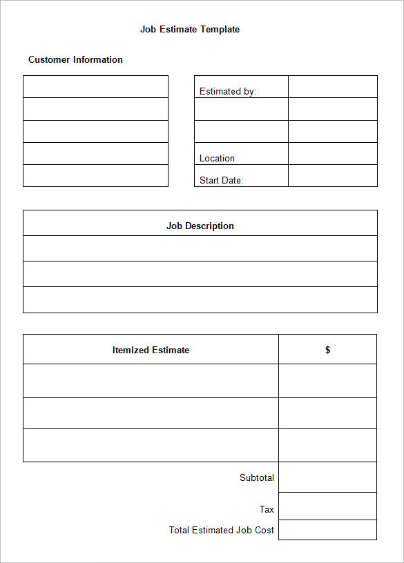 16+ Sample Estimate Templates   DOC, PDF, Excel | Free & Premium 