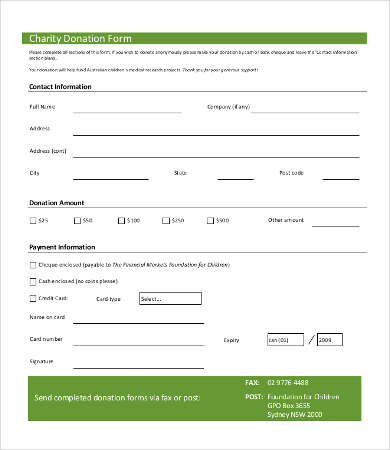 charity pledge form template donation form template 8free word pdf 