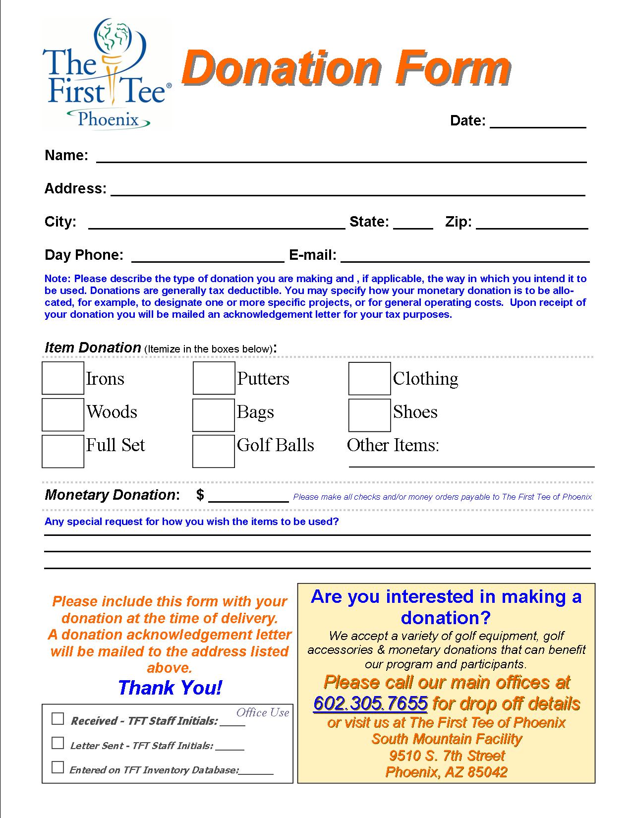 charity pledge form template charitable contribution form template 