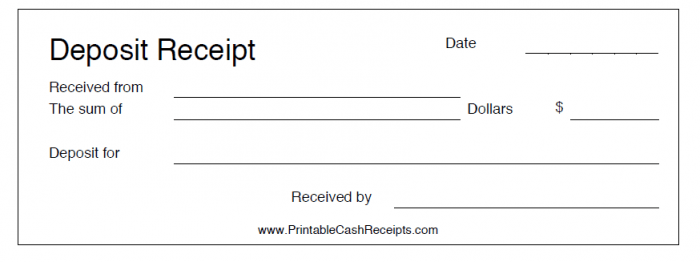 deposit receipt template free   Kleo.beachfix.co