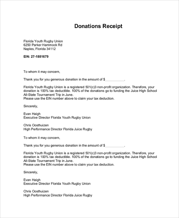 donation letter receipt   Kleo.beachfix.co