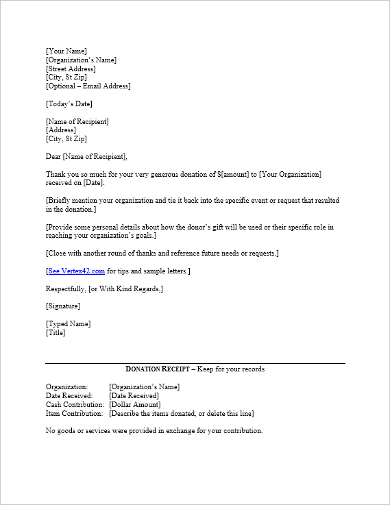 5+ Donation Acknowledgement Letter Templates   Free Word, PDF 