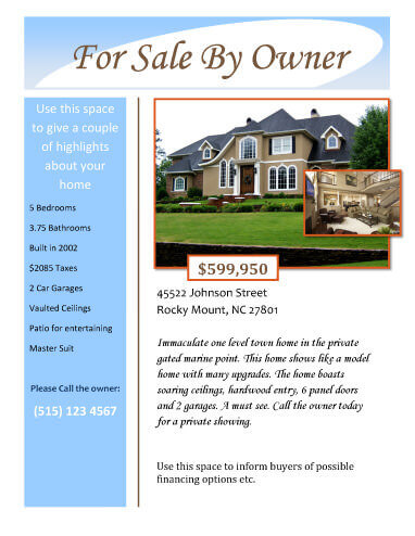 sample house sale flyer template
